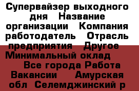 Супервайзер выходного дня › Название организации ­ Компания-работодатель › Отрасль предприятия ­ Другое › Минимальный оклад ­ 5 000 - Все города Работа » Вакансии   . Амурская обл.,Селемджинский р-н